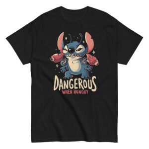 unisex-classic-tee-black-front-6a95fa9dba320.jpg T-Shirt "Dangerous When Hungry"