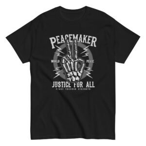 unisex-classic-tee-black-front-6a96034aa2ce1.jpg T-Shirt "Peace Through Strength"